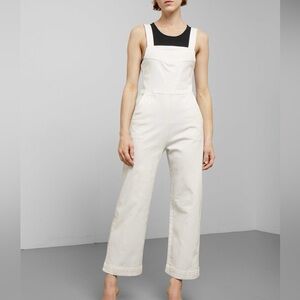 Anthropologie White denim jumpsuit